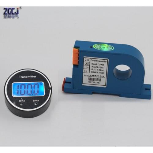 Perforation AC0-100A Current Transmitter with LCD display meter Perforated current sensor ac ampere signal transducer