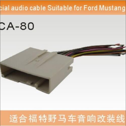 Plugs Into Factory Harness For Ford Mustang Radio Power Wire Adapter / Aftermarket Stereo Cable / Male DIN To ISO