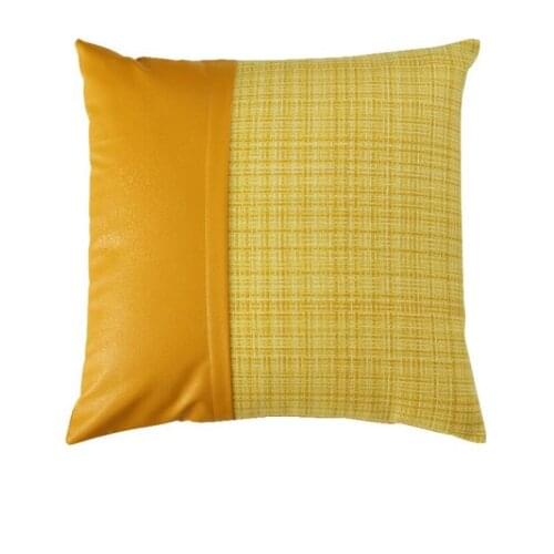 Simple Cushion Cover Sofa Bedroom Decoration Northern Europe leather Covers Cotton Hemp Splicing Woven Pillowcases For Office