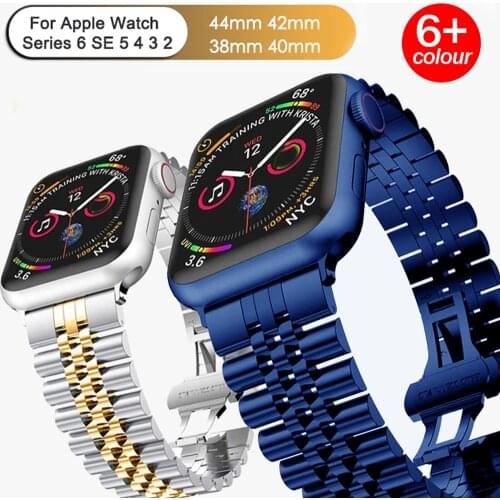 Stainless Steel Strap for Apple Watch SE 6/5/4 40MM 44MM Metal Bracelet Band for IWatch Series 3/2/1 38MM 40MM Wrist Watchband