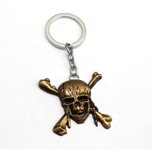 Pirates of the Caribbean Keychain Skull Jack Key Ring Holder Fashion Car Chaveiro Movie Key Chain Pendant men Gift Jewelry