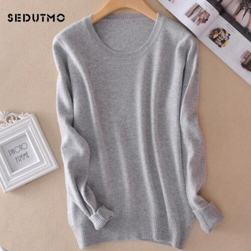 SEDUTMO 2018 Spring Plus Size 3XL Cashmere Women Sweaters and Pullover Long Sleeve Sweaters Knitting Oversized Jumper Top ED094