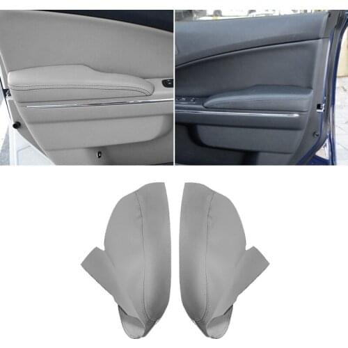 Gray Armrest Leather Cover For Dodge Charger 2011 2012 2013 2014 2015 2016 2017 2018 2019 Front 2 Doors Armrest Panel Cover Trim