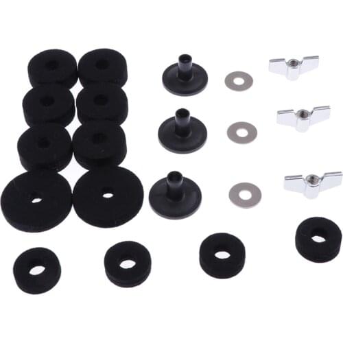 Hi-Hat Cymbal Felts Sleeves Wing Nuts Washer Set for Cymbal Stand