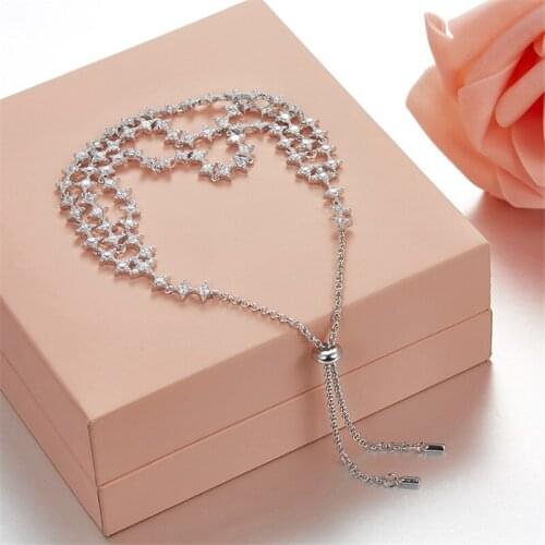 SOELLE Brand Design 925 Sterling Silver Cubic Zircon Multilayer Stars Galaxy Bracelet Women Wedding Wedding Party Luxury Jewelry