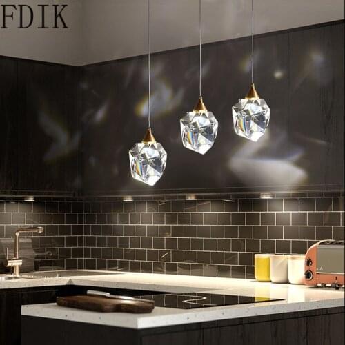 Nordic Luxury Crsyal Pendant Lights Modern Led Hanging Lamp for Home Bedside Dining Room Kitchen Indoor Decor Lighting Fixtures