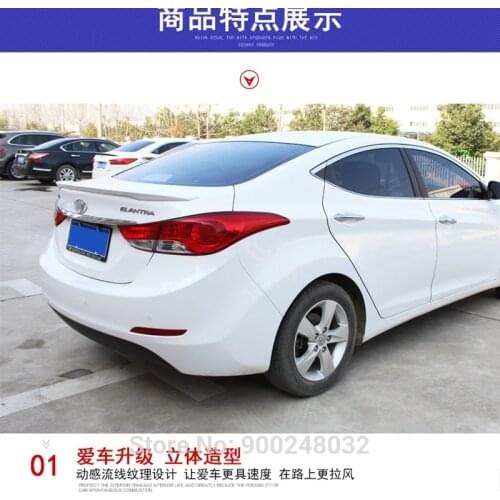 For Hyundai Elantra Spoiler 2012-2015 ABS material rear car high-quality spoiler Wing Trunk Lip Boot Cover Car Styling