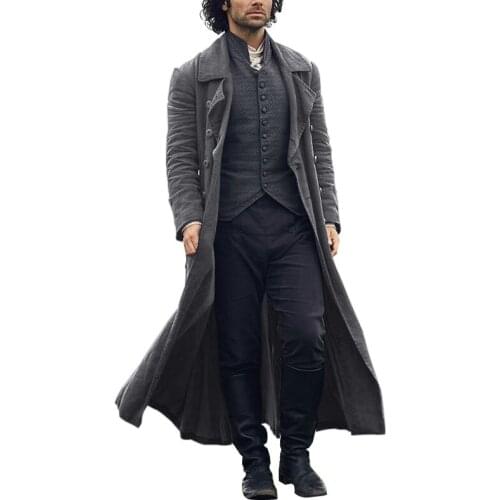Fashion 2021 New Mens Trench Solid Color Long Lapel Double Breasted Coat Man Trend Plus Size Ropa Para Hombre Trench Coat Men