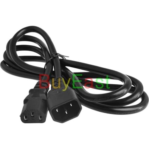 IEC 320 C14 Male to C13 Female PLug PDU/UPS Extension Power cable 1.8M 0.75 Square 10A 250V