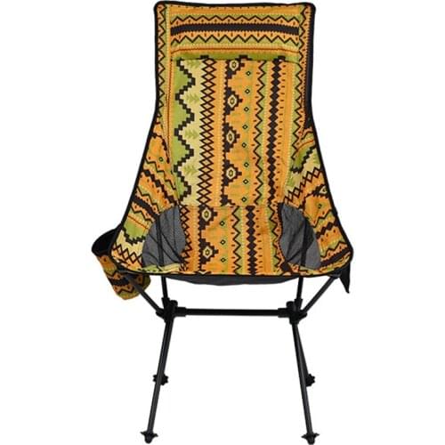 Outdoor Moon Chair Ultralight Aluminum Alloy Folding Chair Portable Heightening Space Chair Backrest Fishing Breathable