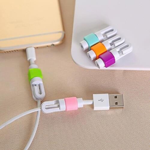 5Pcs Home Office Universal Silicone Earphone Cord Cable Organizer Holder Clip Data Wire Winder