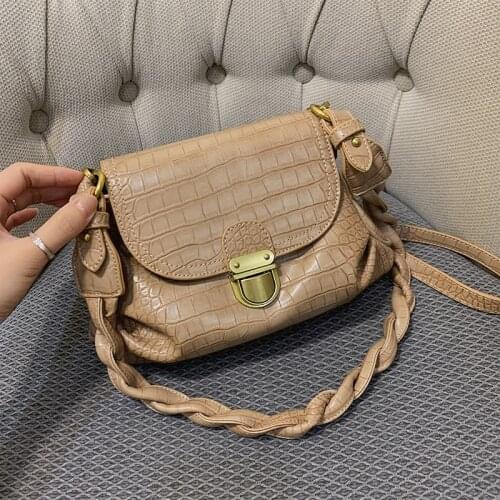 OLSITTI Crocodile Pattern Vintage Small Crossbody Bags Winter Shoulder Bag for Women 2020 Womens Luxury Trend Branded Hand Bag