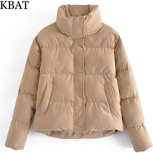 KBAT 2021 Winter Thick Warm Parkas Women Fashion Black Coats Women Elegant Zipper Cotton Jackets Female Ladies Cotton Outwear