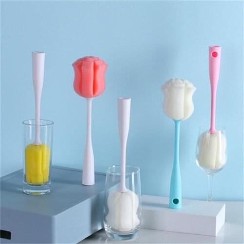 1Pcs Sponge Cup Brush Cleaning Cup Long Handle Spout Cup Glass Teapot Washing Cleaning Tool Decontamination Clean Brush