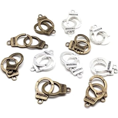 10PCS 22mm Bracelet Clasp Hooks Handcuffs Antique Silver Bronze Plated Charms For Bracelet DIY Jewelry Accessories