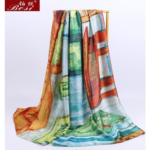 2020 silk scarf print scarves feel summer luxury brand women Fashion ladies for Soft large Designer beach shawls and bandana