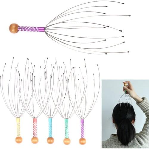 5PCS Unisex Octopus Head Scalp Relaxation Massage Pain Relief Body Massager Stress Release Relaxing Claw Metal Massager Device