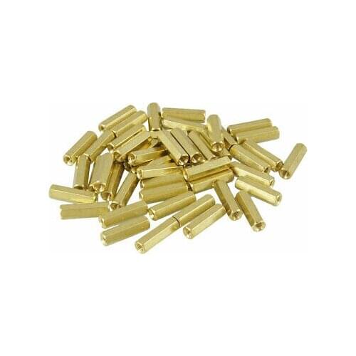 50 Pcs M3X14mm Brass Female Thread PCB Standoff Spacers