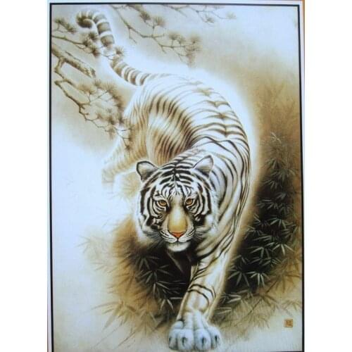 White Tiger 1000 pieces The paper puzzles jigsaw puzzle white card adult childrens educational toys