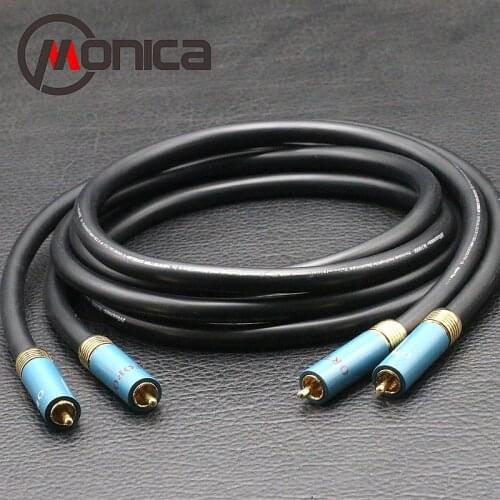 MONICA 1000i oxygen-free copper enthusiast grade male to male audio line audio AV amplifier double lotus RCA head signal line