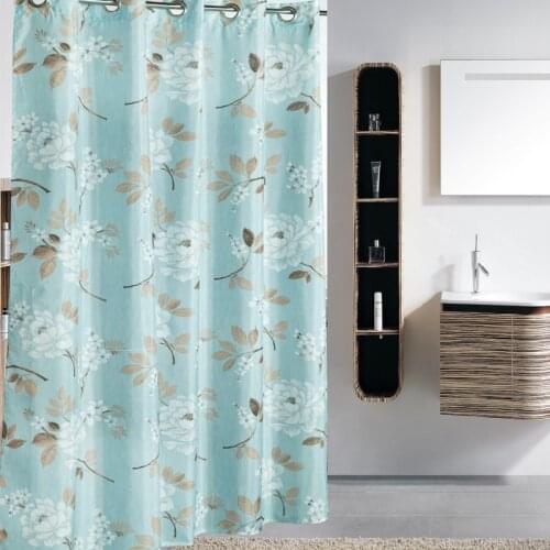 Turquoise Bathroom Curtain Leaves Simple Nordic Shower Curtain with Hooks Waterproof Bathroom Accessories T120