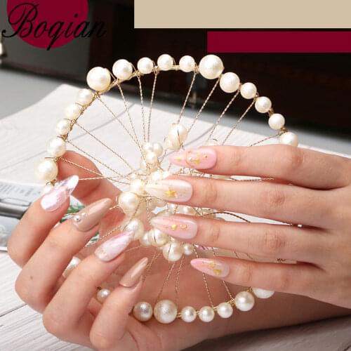 BQAN Manicure Pearl Mermaid Shell Dish Tool Nail Art Decoration Board Photo Props Display Tray Jewelry Nail art Accessories