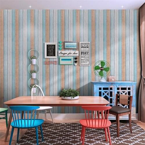 Wooden paper sticker 3d wallpaper removable furniture decoration wall stickers room vinyl home decoration wood grain wallpaper
