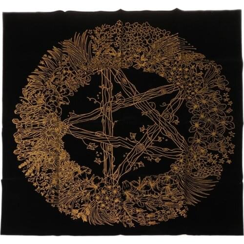 Nature Flower Divition Five-pointed Star Card Flannel Divination Alta Tablecloth
