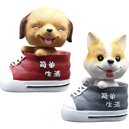 Head-shaking Dog In Shoes Doll Cartoon Innovative Home Car Decor Ceative Gift Cute Dog Decoration Car Decoration Accessories