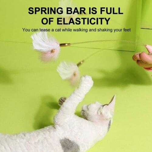 Cat Toy Feather Teaser Stick Interactive Catcher Teasing Sticks Kitten Foot Playing Game Pet Products Supplies Toys for Cats
