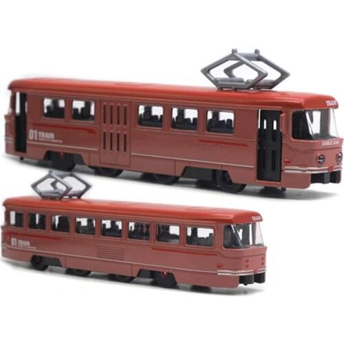 Classic Bus Fall-resistant Desktop Decor Alloy Pull Back Car Model Kids Toy for Boys