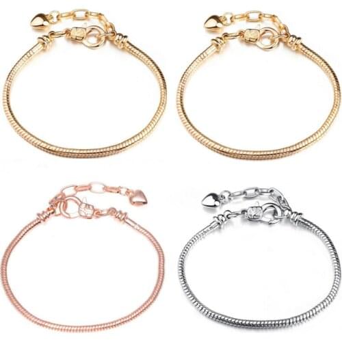 Classic explosive snake bone bracelet with DIY beads pendant size 17cm-21cm