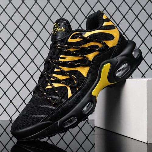 Original Sport Shoes Men Black Yellow Walking Jogging Shoes for Mens Shock Absorption Man Gym Sneakers Brand Designer Man Shoe