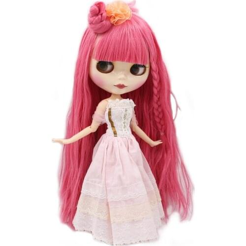ICY DBS Blyth doll No.2476 Pink hair with braid JOINT body White skin Neo 1/6 BJD ob24 anime girl