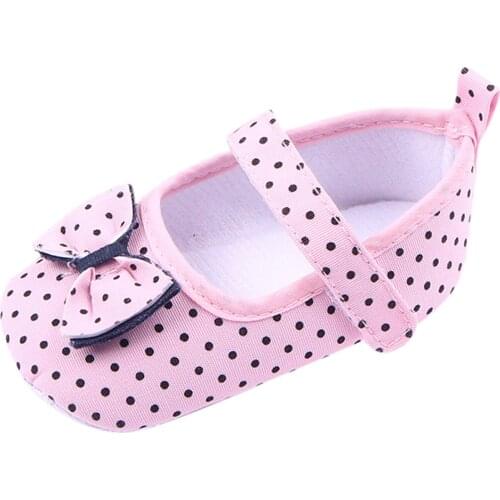 Summer Baby Girls First Walkers Toddler Baby Kids Bowknot Polka Dot Soft Anti-slip Baby Walking Shoes Prewalker Baby Shoes