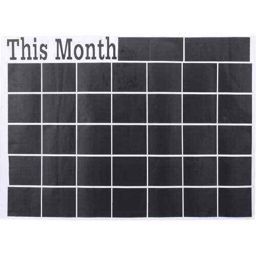 Mayitr Monthly Chalkboard Wall Sticker Removable Plan Blackboard Calendar Memo Board Study Room Office 58 x 43cm Mayitr