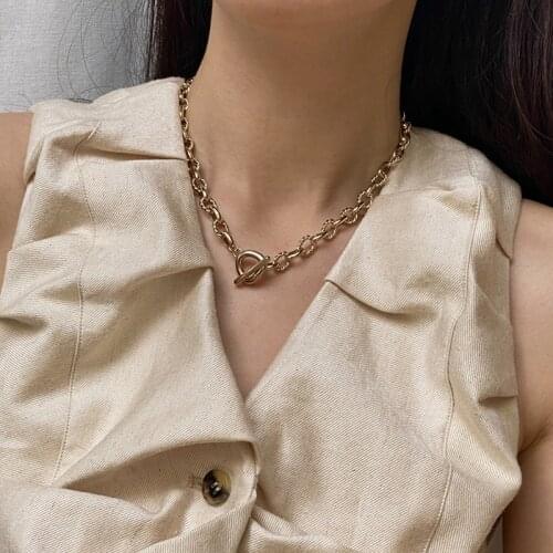 Minar Minimalist Twisted Knotted Chokers Necklace for Women Brass Gold Toggle Clasp Snake Chains Necklaces Statement Jewelry