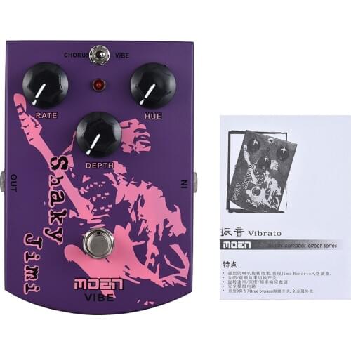 MOEN MO-VB Shaky Jimi Vibrato Chorus Guitar Effect Pedal True Bypass Aluminum Alloy Shell with LED light