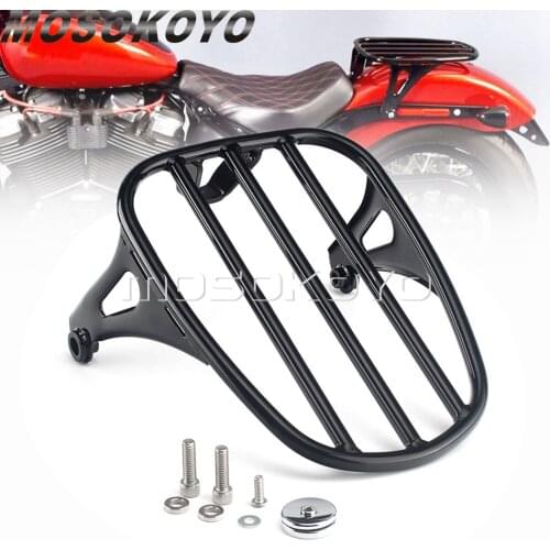 Motorcycle Gloss Black Steel Rear Solo Seat Luggage Rack Support Shelf For Harley Softail Slim FLSL Street Bob FXBB 2018-2021