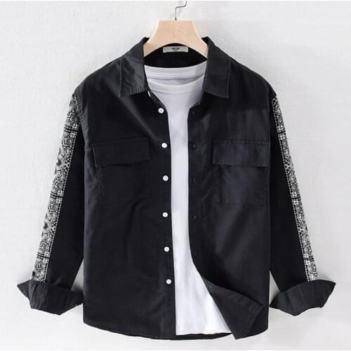 2021 New arrival long-sleeved fashion shirt men brand cotton shirts for men casual print shirt mens comfortable shirts male tops