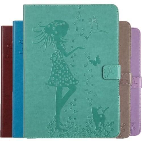 New Cat Girl Embossed PU Leather Case For New iPad mini 5 2019 7.9 inch Smart Cover For iPad Mini 1 2 3 4 5 tablet case