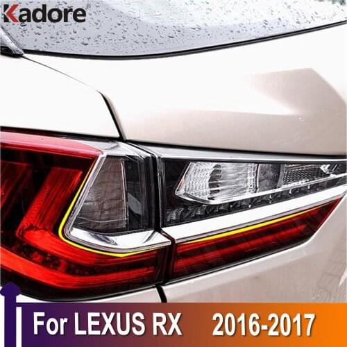 Fit For LEXUS RX 2016 2017 ABS Chrome Rear Tail Light Eyebrow Cover Trim Taillight Eyelid Strip Decoration Exterior Accessories