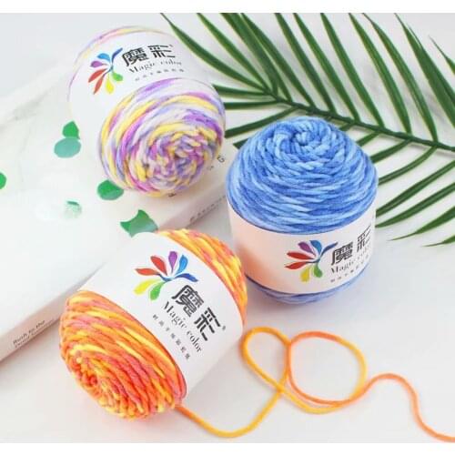 YOMDID Rainbow Colors Woolen Yarn Section Dyeing Cotton Thread Hand Knitted Wool Cotton For Sweater Scarf Hat Blanket lanas