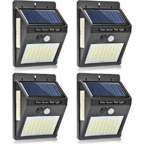 100 LED Outdoor Solar Wall Lamp Waterproof PIR Motion Sensor Garden Security Light Solar Powered Spotlight Sunlight Street Light