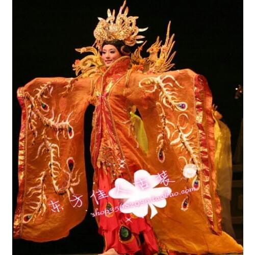 Splendid Orange Costume Performance Stage Costume Li Yugang Cross-gender Cosplay Clothes