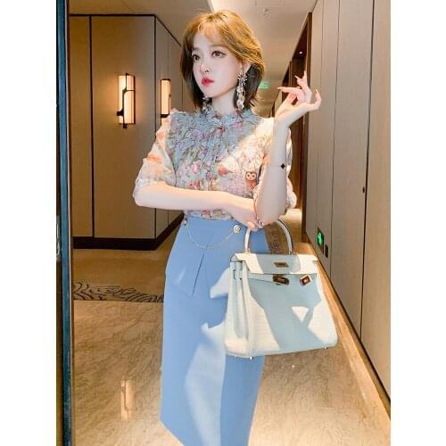 Top Quality Auricularia Lace Shawl Lapel romantic print 5-sleeve shirt summer new