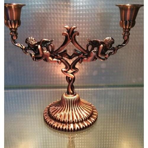 10pcs/lot Candlestick 2 arm Cupid Candle home decoration Holders Romantic Dinner Wedding Gifts Wedding sign-in desk decoration