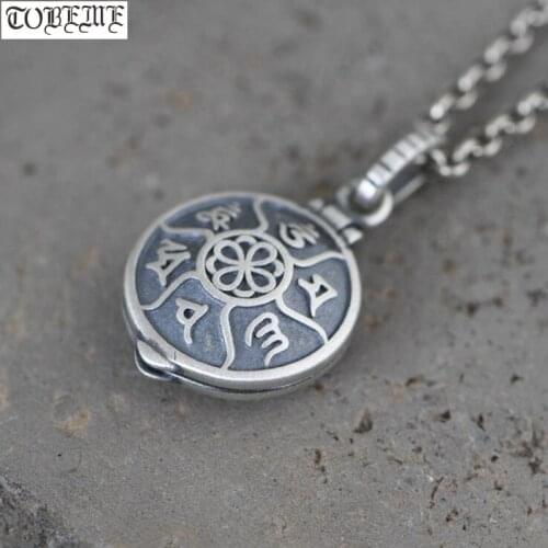 100% 925 Silver Tibetan Gau Pendant 925 Sterling Buddhist OM Prayer Box Pendant Tibetan Six Words Pendant