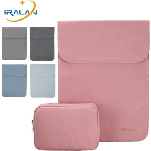 2020 New Magnetic Buckle Slim PU Leather Matte Laptop Sleeve Bag For Macbook Air 13 Case 14 Pro 15 2018 Touch Bar Computer Cover