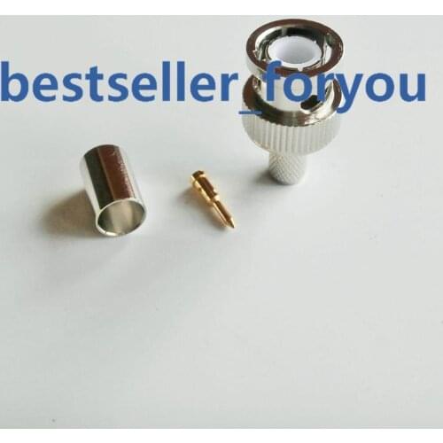 5Pcs BNC male Q9 plug crimp RG59 RG8X RG-8X LMR240 cable straight RF Connector
